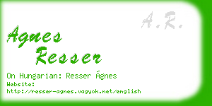 agnes resser business card